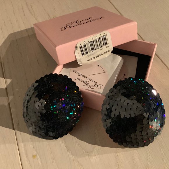 NWT Agent Provocateur Disco Black Sequin Pasties - Picture 1 of 2